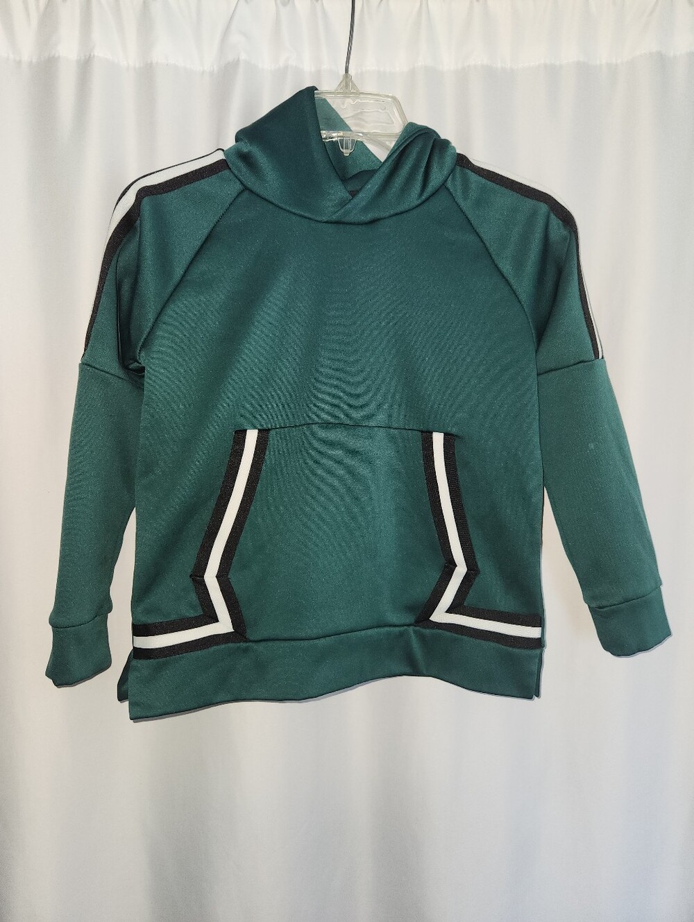 MT Deep Teal Hooded Sweatshirt with Black and White Trim #athletic #warm #fall